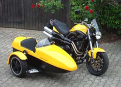 Voxan Street Scrambler Schwenkergespann mit 1-Sitzer Tremolino